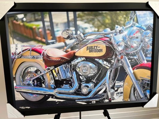 26x38 Wall Art Automotive Harley Davidson Motorcycles Textured Fine Art Print