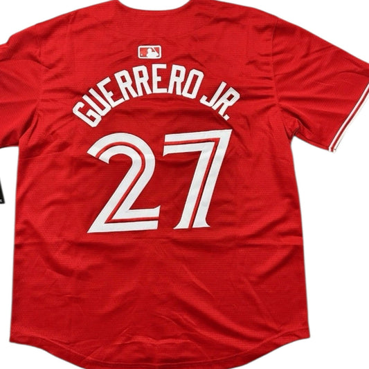 Toronto Blue Jays 50th Patch Guerrero Jr Canada Day Red Baseball Jersey Size Mens XXXL
