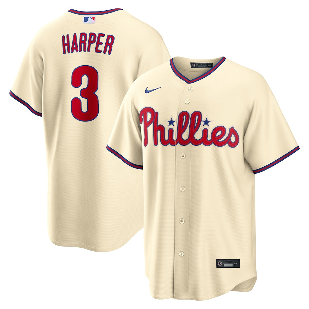 Philadelphia Phillies Harper Cream Baseball Jersey Size Mens Small