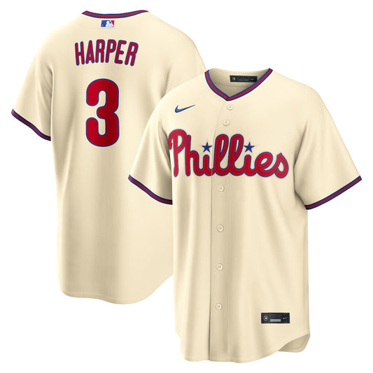 Philadelphia Phillies Harper Cream Baseball Jersey Size Mens Large