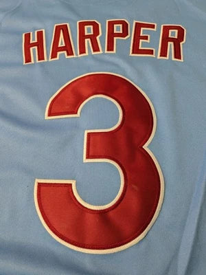 Philadelphia Phillies Harper Powder Blue Baseball Jersey Size Mens Medium