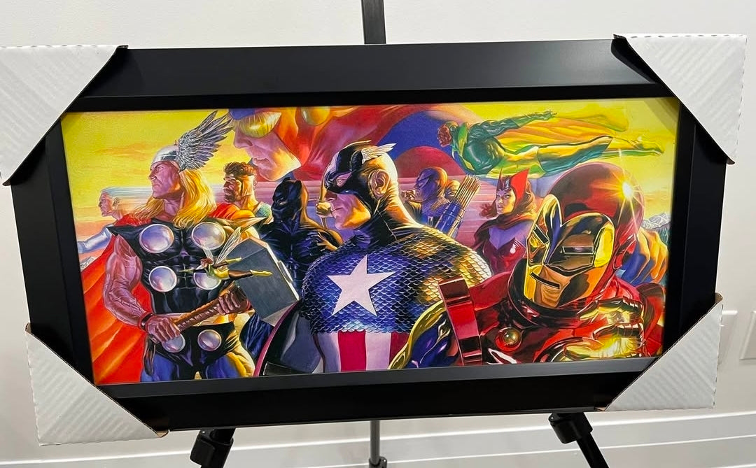 18x14 Marvel Comics Alex Ross Avengers Captain America Iron Man Hulk Thor Textured Fine Art Print