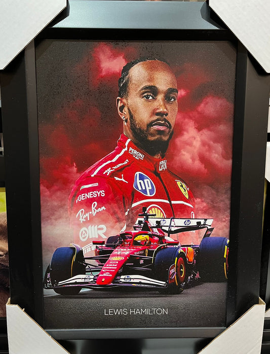 21x16 F1 Lewis Hamilton Ferrari Textured Fine Art Print