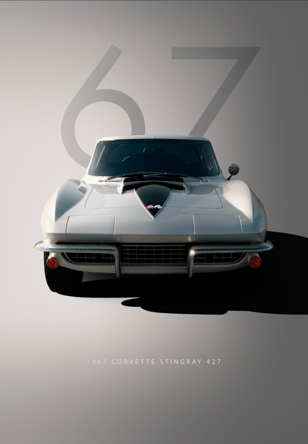 26x38 Wall Art Automotive 1968 Chevrolet Corvette Stingray Textured Fine Art Print