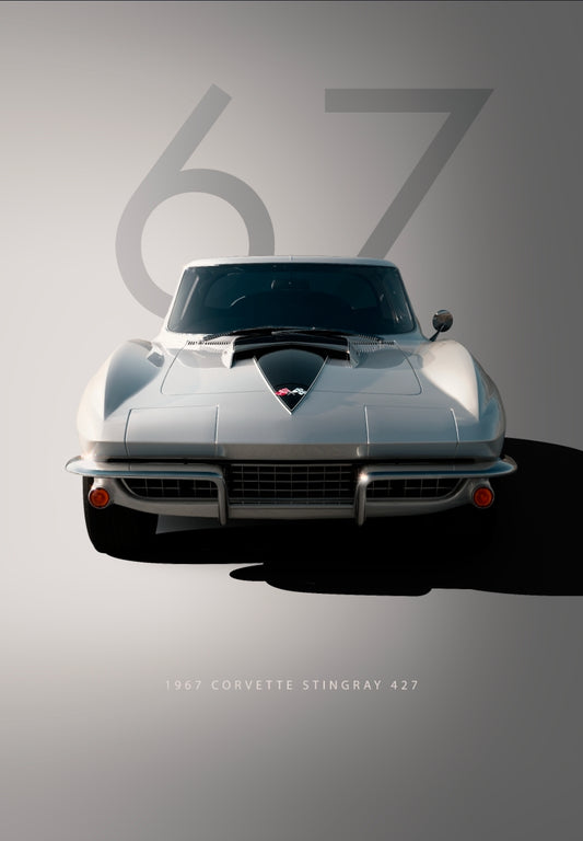 26x38 Wall Art Automotive 1968 Chevrolet Corvette Stingray Textured Fine Art Print
