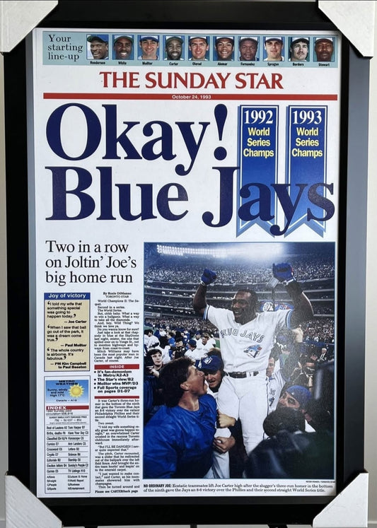 21x16 MLB Toronto Blue Jays World Series Champions Textured Fine Art Print