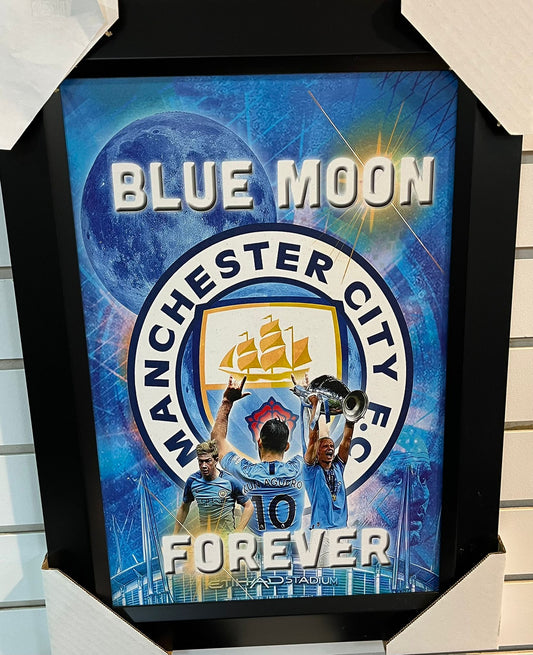 21x16 Soccer Manchester City Textured Fine Art Print