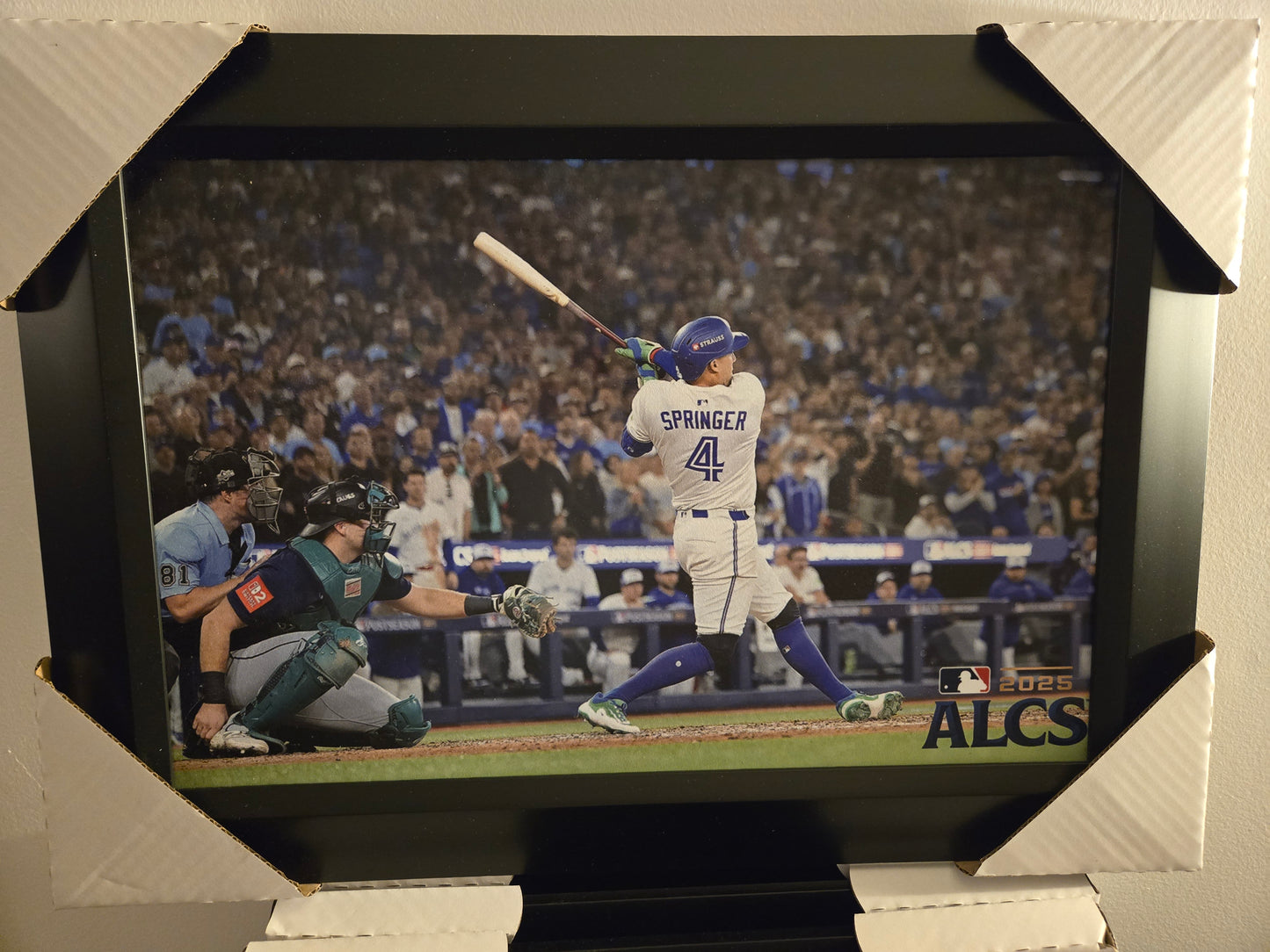 21x16 MLB Toronto Blue Jays George Springer World Series Home Run Mariners Textured Fine Art Print