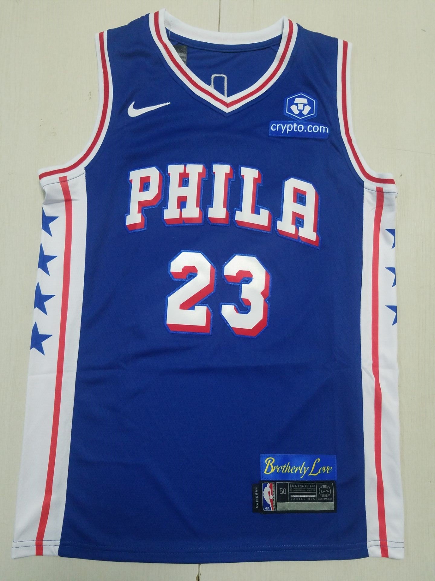 Philadelphia 76ers LeBron James Blue Basketball Jersey Mens XXL