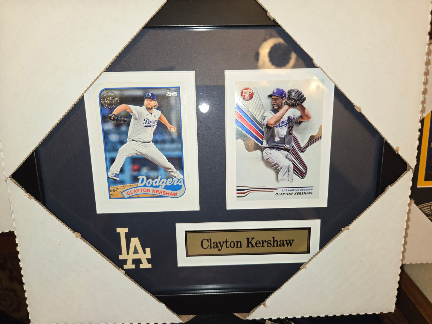 12x10 MLB Los Angeles Dodgers Clayton Kershaw 2 Card Collector Frame