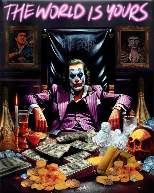 26x38 DC Comics Batman Joker The World Is Yours Textured Fine Art Print