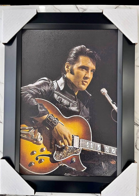 21x16 Elvis Presley Textured Fine Art Print Frame