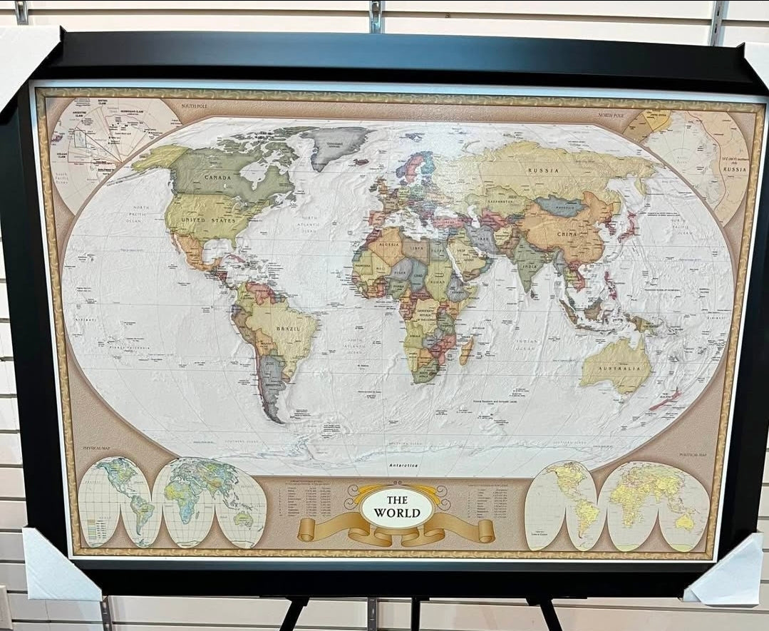 26x38 Wall Art Earth Globe Map Textured Fine Art Print