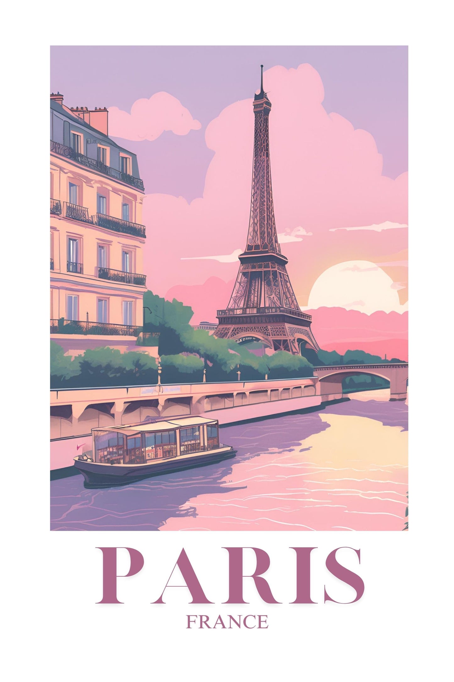 21x16 Wall Art Scenic Paris Textured Fine Art Print