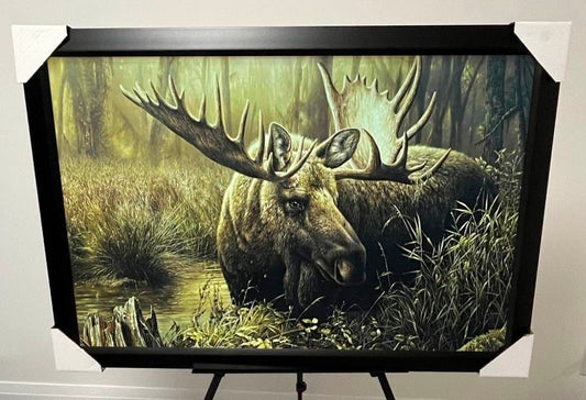 26x38 Wall Art Animals Moose Textured Fine Art Print