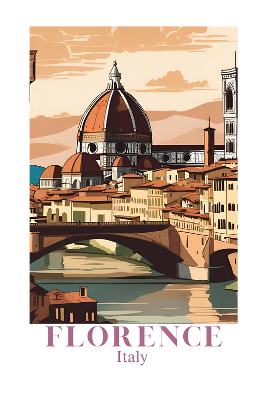 21x16 Wall Art Scenic Florence Italy Textured Fine Art Print