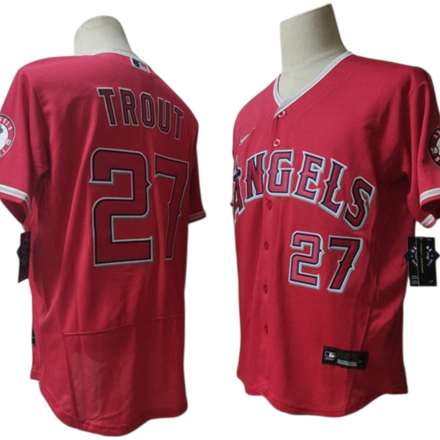 Los Angeles Angels of Anaheim Trout Red Baseball Jersey Size Mens Medium