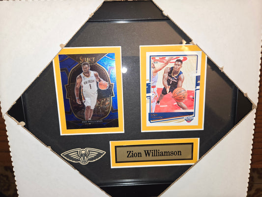 12x10 NBA New Orleans Pelicans Zion Williamson 2 Card Collector Frame