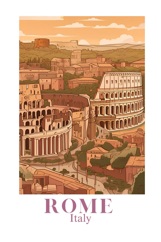 21x16 Wall Art Scenic Rome Italy Textured Fine Art Print