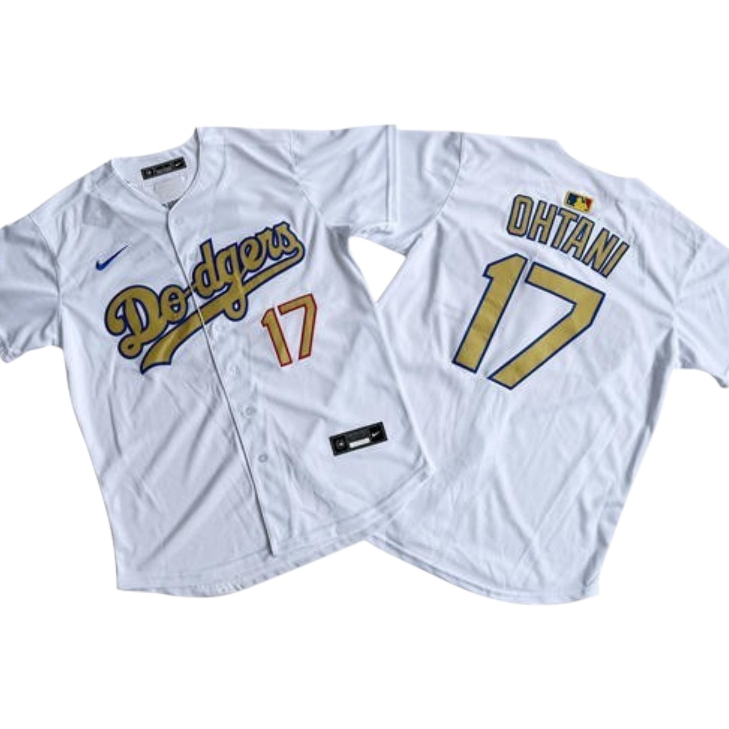 Los Angeles Dodgers Ohtani White and Gold Baseball Jersey Size Womens Medium