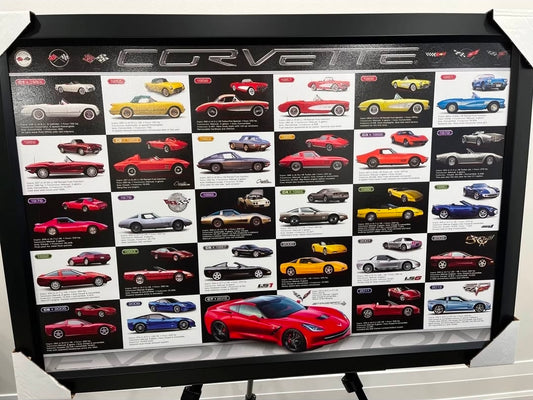 26x38 Wall Art Automotive History of Chevrolet Corvette Textured Fine Art Print