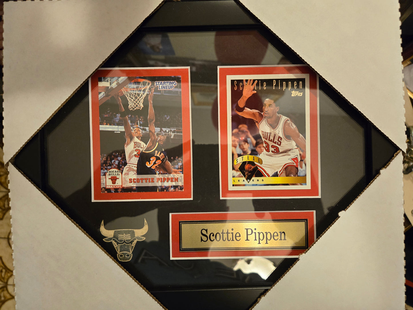12x10 NBA Chicago Bulls Scottie Pippen 2 Card Collector Frame