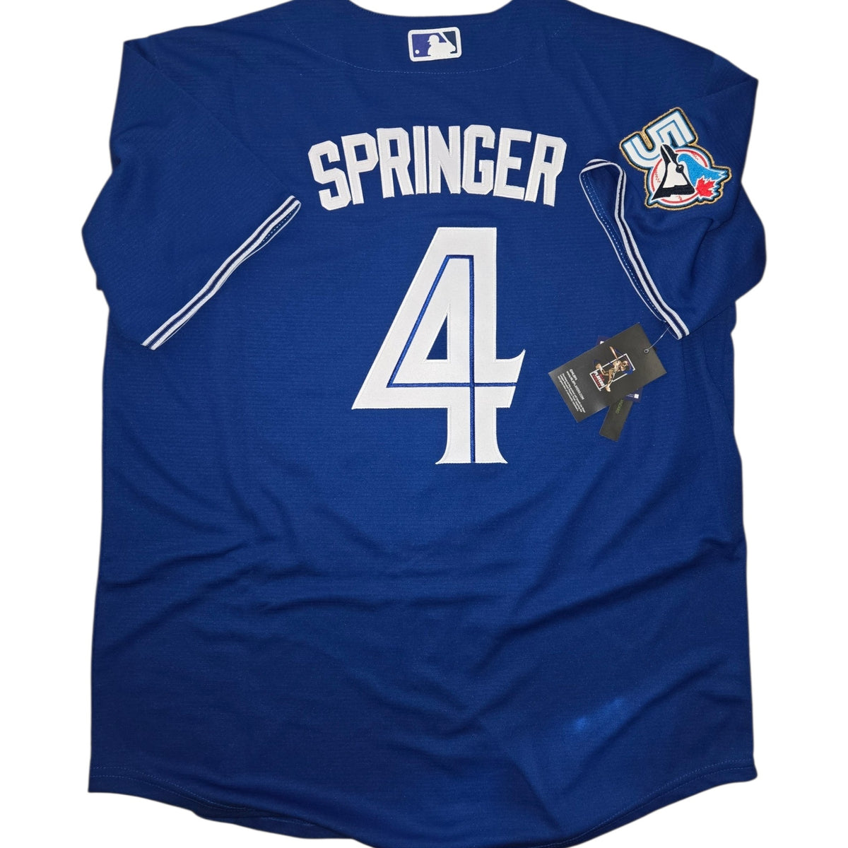 Toronto Blue Jays 50th Patch Springer Dark Blue Baseball Jersey Size Mens XL
