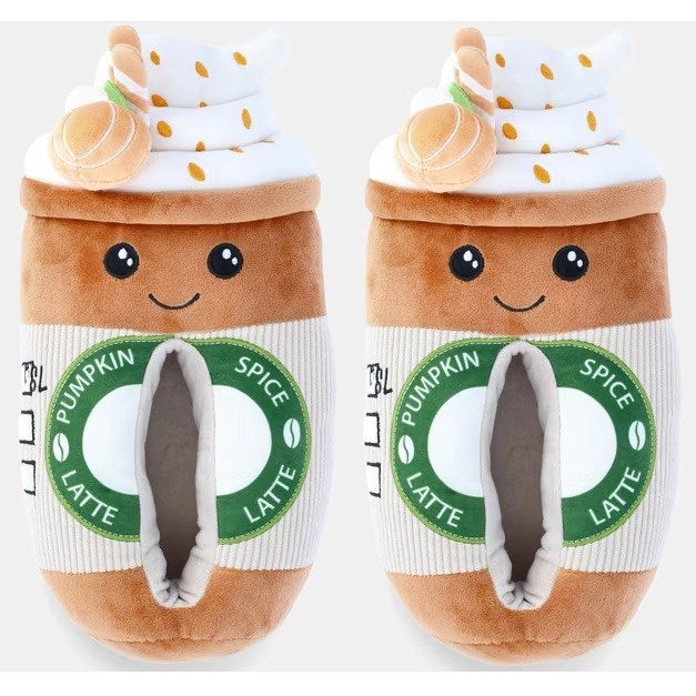 Womens Starbucks Like Pumpkin Spice Latte Slippers Size 9/10