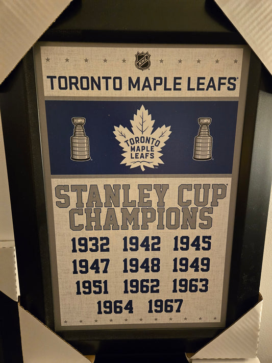 21x16 NHL Toronto Maple Leafs Stanley Cup Champion Banner Textured Fine Art Print