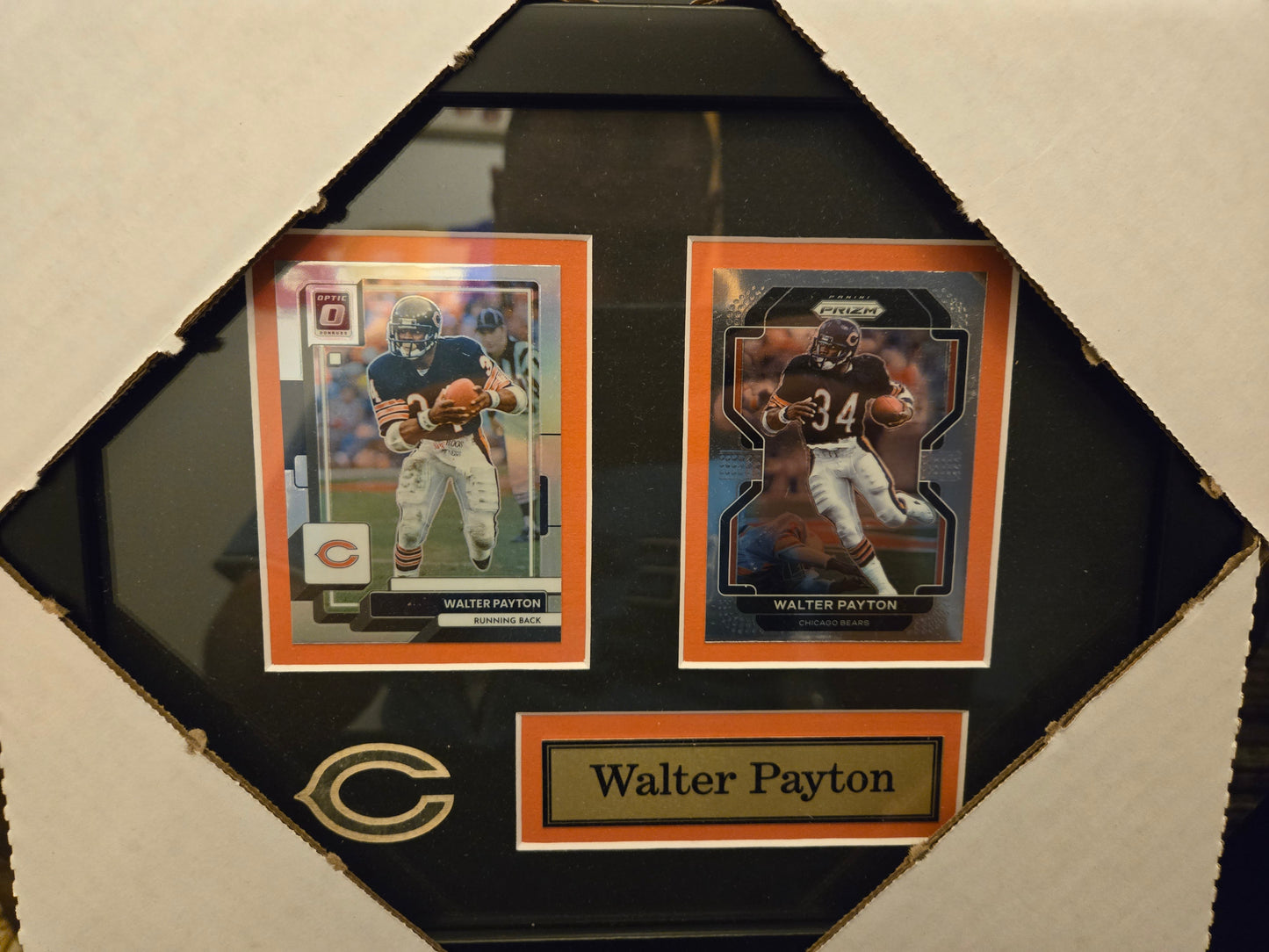 12x10 NFL Chicago Bears Walter Payton 2 Card Collector Frame