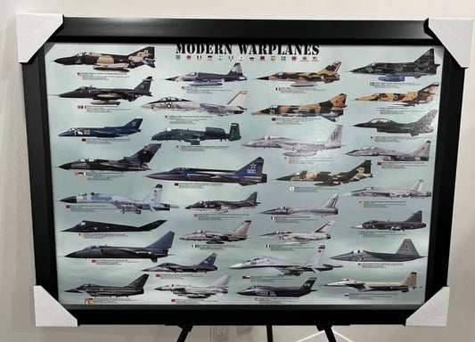 26x38 Military Aviation History Modern Warplanes Airplanes Textured Fine Art Print