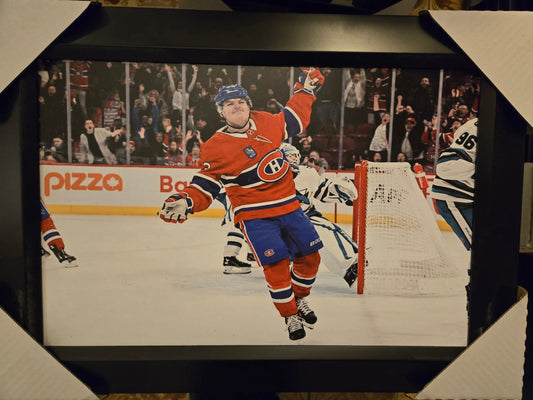 21x16 NHL Montreal Canadiens Cole Cauffield Textured Fine Art Print