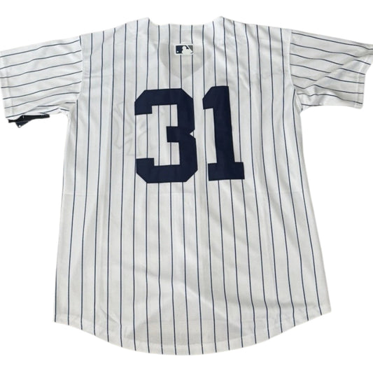 New York Yankees Schlittler White Pinstripe No Name Only Number Baseball Jersey Size Mens Small