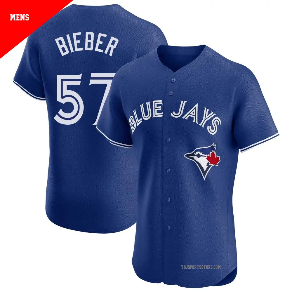 Toronto Blue Jays 50th Patch Bieber Dark Blue Baseball Jersey Size Mens Medium