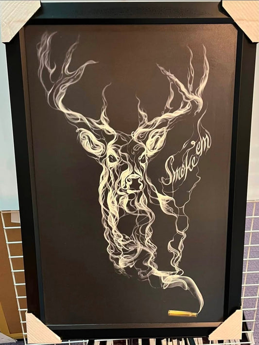 26x38 Wall Art Animals Deer Textured Fine Art Print