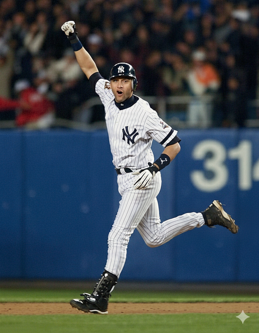 21x16 MLB New York Yankees Derek Jeter Textured Fine Art Print