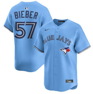 Toronto Blue Jays 50th Patch Bieber Light Blue Baseball Jersey Size Womens Small