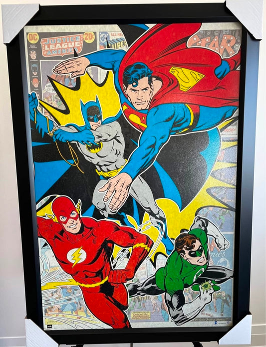 26x38 DC Comics Justice League Superman Batman Flash Green Lantern Textured Fine Art Print