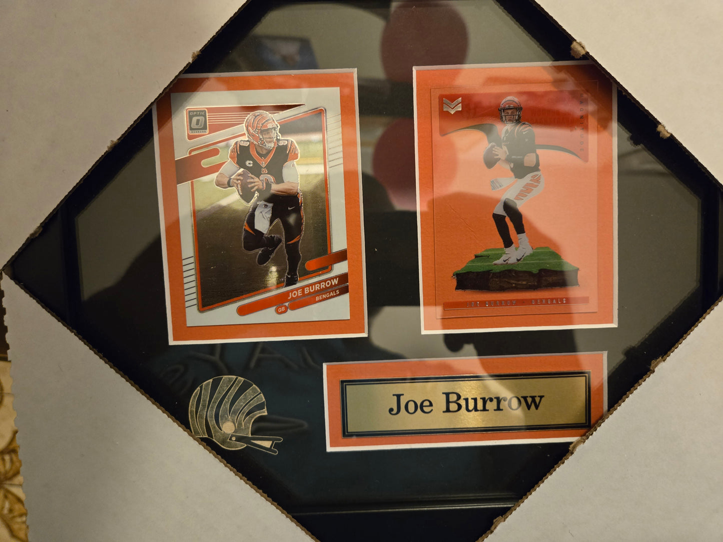 12x10 NFL Cincinnati Bengals Joe Burrow 2 Card Collector Frame