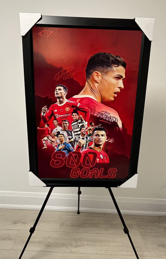 21x16 Portugal Ronaldo Collage Football Soccer Textured Fine Art Print