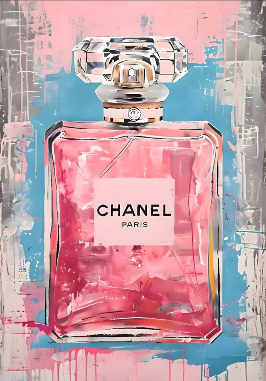 26x38 Wall Art Graffitti Style Chanel Textured Fine Art Print