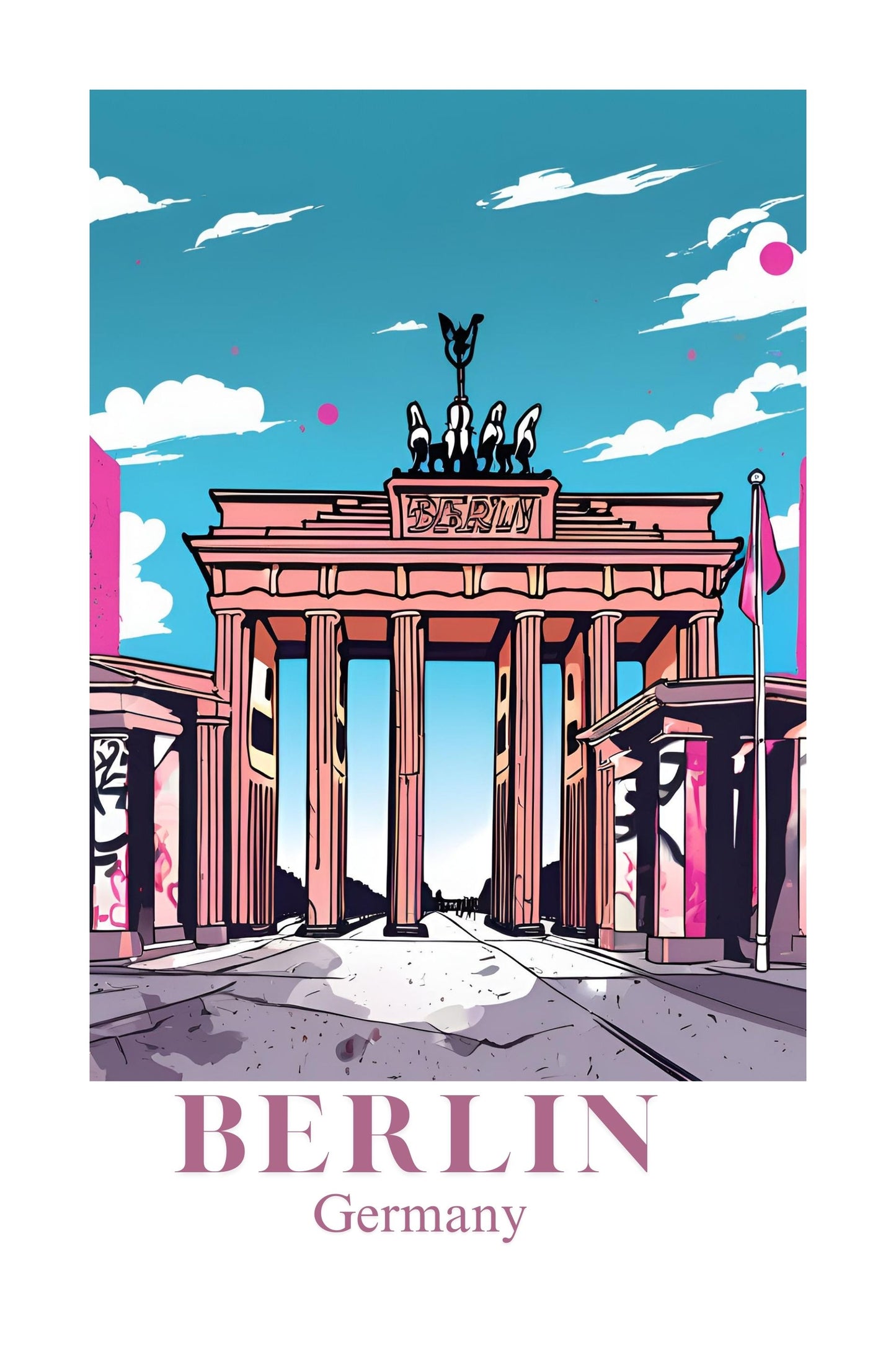 21x16 Wall Art Scenic Berlin Germany Textured Fine Art Print