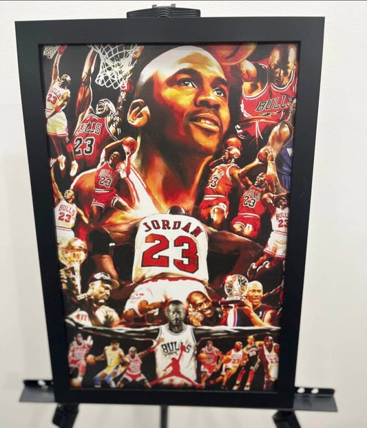 19x13 Basketball Chicago Bulls Michael Jordan Print Frame
