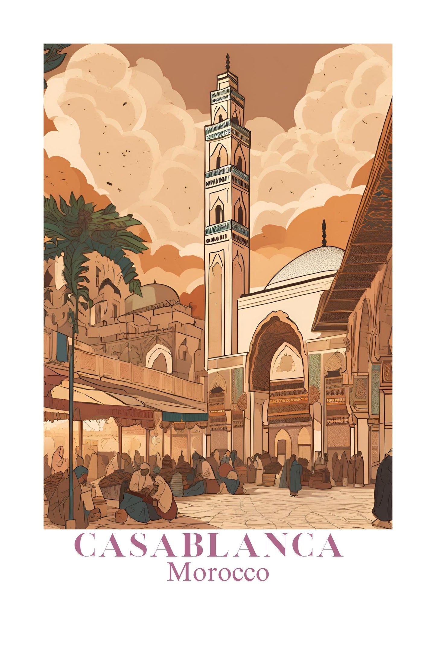 21x16 Wall Art Scenic Casablanca Textured Fine Art Print