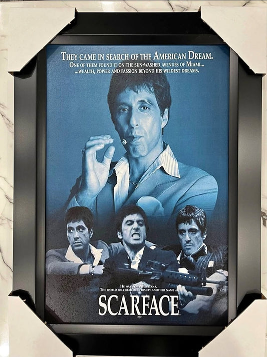 21x16 Scarface Al Pacino Collage Textured Fine Art Print