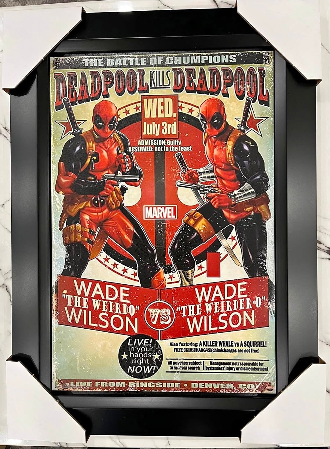 21x16 Marvel Comics Deadpool Textured Fine Art Print