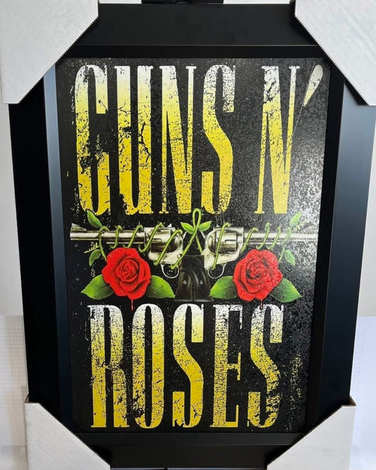 21x16 Guns N Roses Textured Fine Art Print Frame