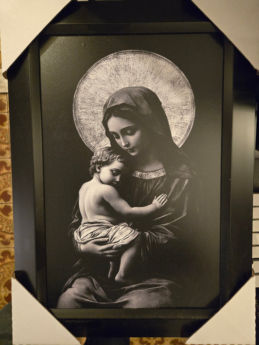 21x16 Religous Jesus Virgin Mary Madonna Textured Fine Art Print