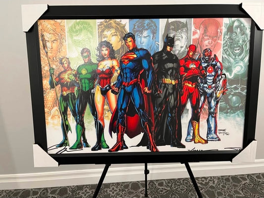 26x38 DC Comics Justice League Superman Batman Wonder Woman Textured Fine Art Print