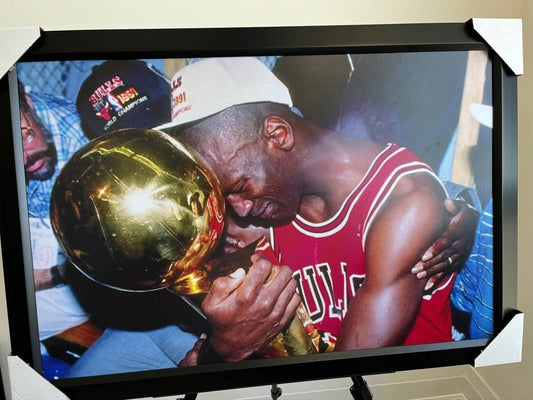 21x16 Chicago Bulls Michael Jordan Textured Fine Art Print